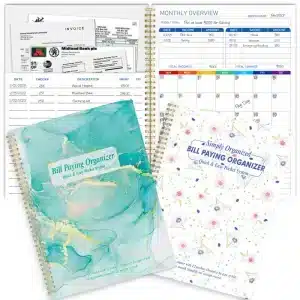 A4 Bill Paying Organizer (1) A4 Bill Paying Organizer with Pockets White and Blue Cover