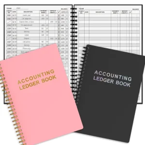 Pink and Black A5 Accounting Ledger Books