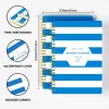 Open A5 Blue Stripe Budget Planner showing monthly layoutipe Budget Planner