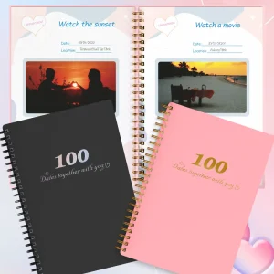 Black and Pink 100 Dates Together Couples Journal