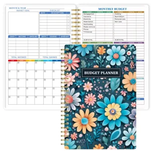 Dark Floral A5 Budget Planner with Daisy Pattern