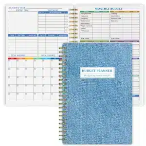 Blue Denim Style Budget Planner A5 Notebook