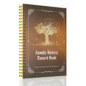 Vintage Brown Family History Book with Tree of Life Cover