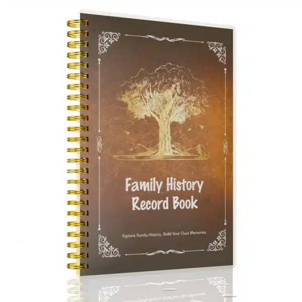Vintage Brown Family History Book with Tree of Life Cover