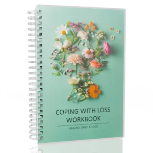 A5 Floral Healing Grief Workbook (1) Mint Green A5 Floral Grief Workbook with Silver Binding