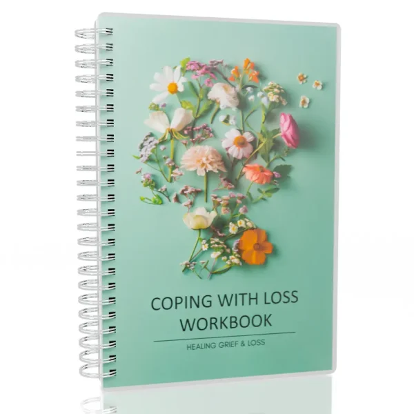 Mint Green A5 Floral Grief Workbook with Silver Binding