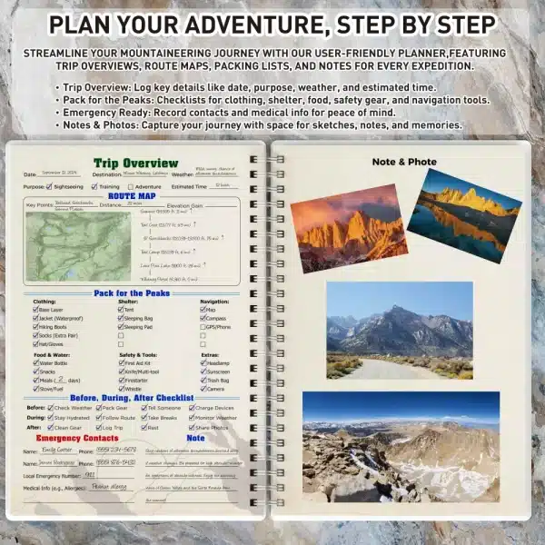 Mountaineering Safety Checklist and Packing List