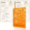 Orange A5 Blank Recipe Book with Vegetable Pattern