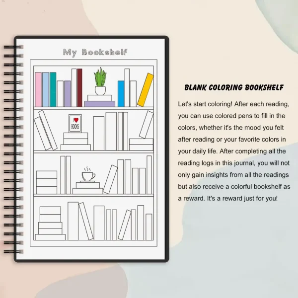 Coloring Bookshelf Tracker for Reading Progress