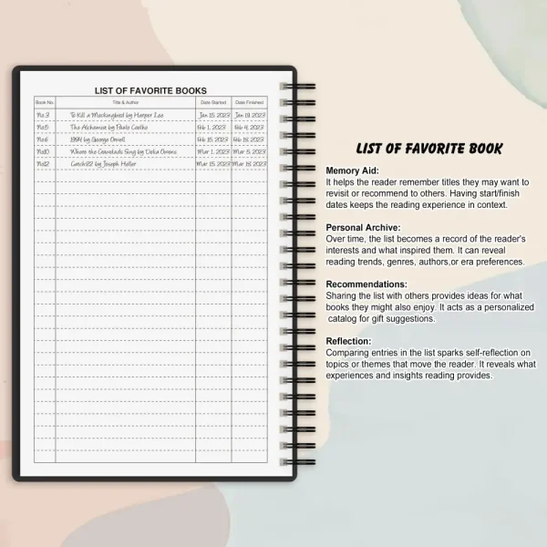Book Review Template with Star Ratings and Quotes Section