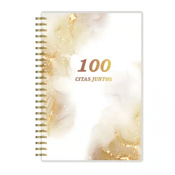 Spanish Couples Journal 100 Citas Juntos Gold Cover