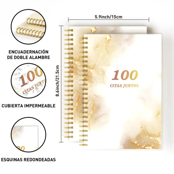 Diario de Parejas interior pages with photo slots