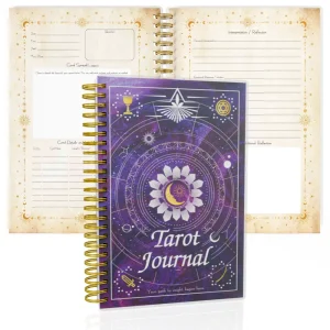 Purple A5 Tarot Journal with Gold Spiral Binding