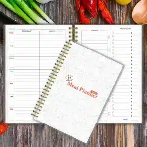 A5 Weekly Meal Planner with Grocery List Layout