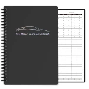 Black A5 Vehicle Mileage Logbook with Car Icon