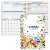 Aesthetic floral budget planner cover with watercolor flowers