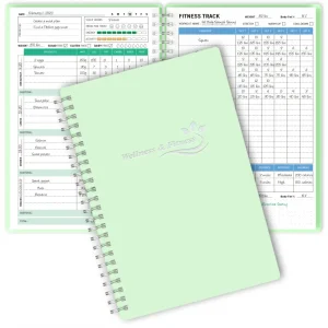 Green A5 Wellness Planner and Fitness Tracker Notebook