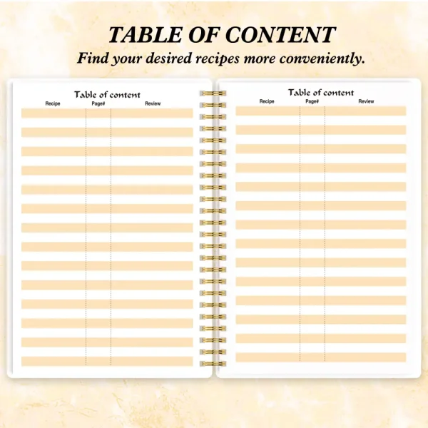 Recipe Journal Page Layout for Writing Ingredients