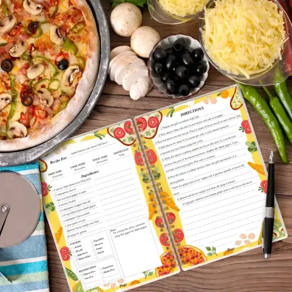 Bright Yellow Kitchen Notebook for Healthy Recipes