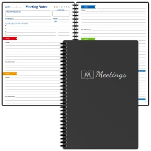 B5 Meeting Notebook with Action Item Tracker Layout