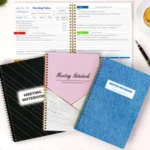 B5 Meeting Notebook with Action Item Tracker Layout