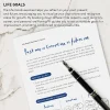 The self-awareness exercise page in the guided journal, helping users identify and choose their core values.