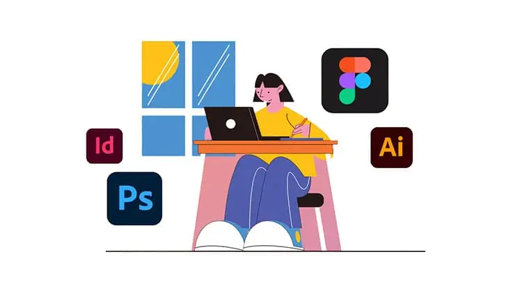 Adobe InDesign Illustrator Photoshop icons for print design