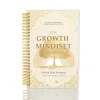 The Growth Mindset Workbook in A5 size, featuring an elegant gold tree design and a sturdy gold spiral binding.