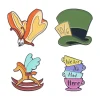 Alice in Wonderland Whimsical Enamel Pin Set