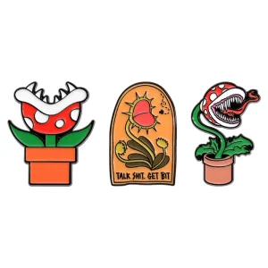 Creative Carnivorous Plant Enamel Lapel Pin Set
