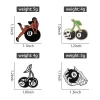 Edgy 8-Ball and Skull Cherry Enamel Lapel Pins