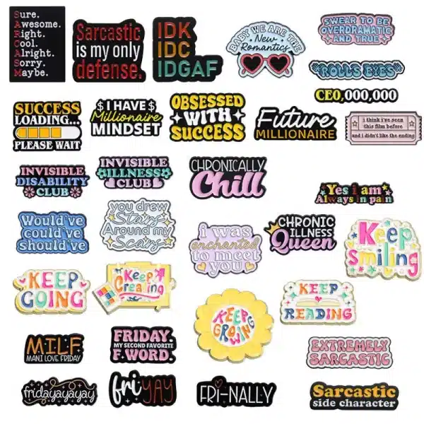 Funny Sarcastic Enamel Pins Set - Quote Lapel Pin Collection (1)