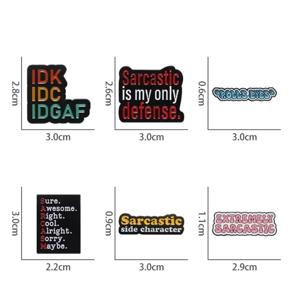 Funny Sarcastic Enamel Pins Set - Quote Lapel Pin Collection