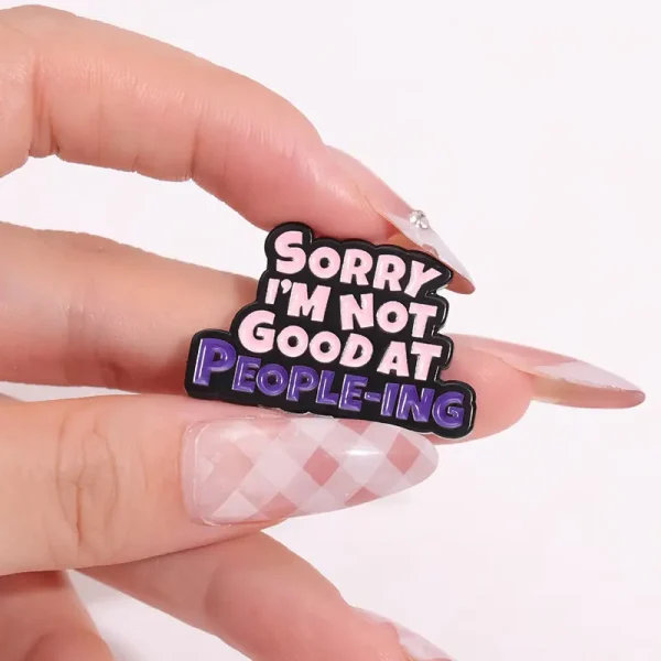 Funny Sarcastic Quote Enamel Pin Set for Introverts