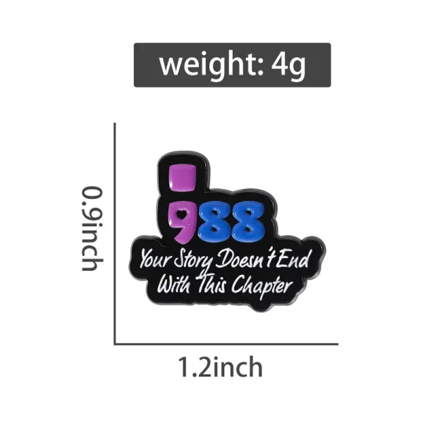 Mental Health Awareness Semicolon Enamel Pin Brooch