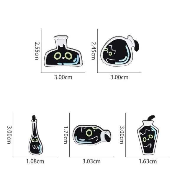 Minimalist Liquid Black Cat Tableware Enamel Pin