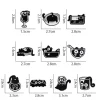 Minimalist Liquid Black Cat Tableware Enamel Pin