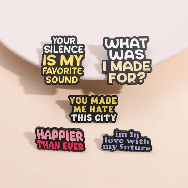 Motivational Quote Enamel Lapel Pin Badge Collection