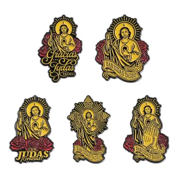 Vintage St. Jude Thaddeus Enamel Religious Pin Badge