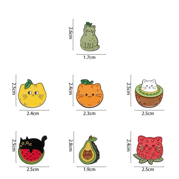 Whimsical Fruit and Animal Enamel Lapel Pin