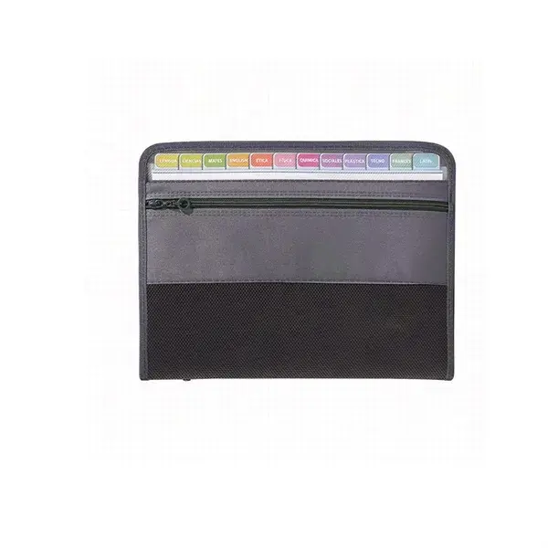 13-Pocket A4 Zippered Expanding File Folder Bag