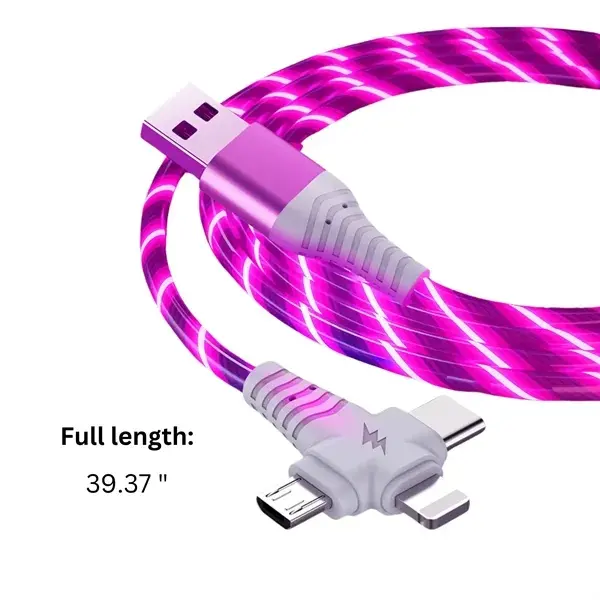 3-in-1 LED Streaming Reinforced Multi Charging Cable