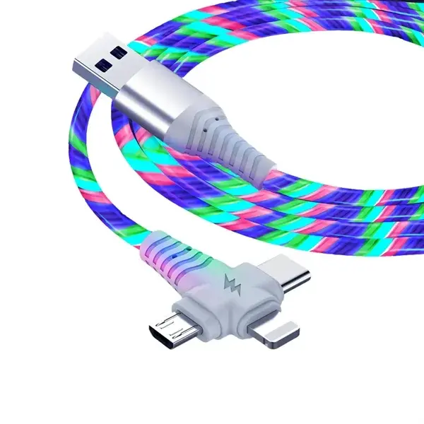 3-in-1 LED Streaming Reinforced Multi Charging Cable