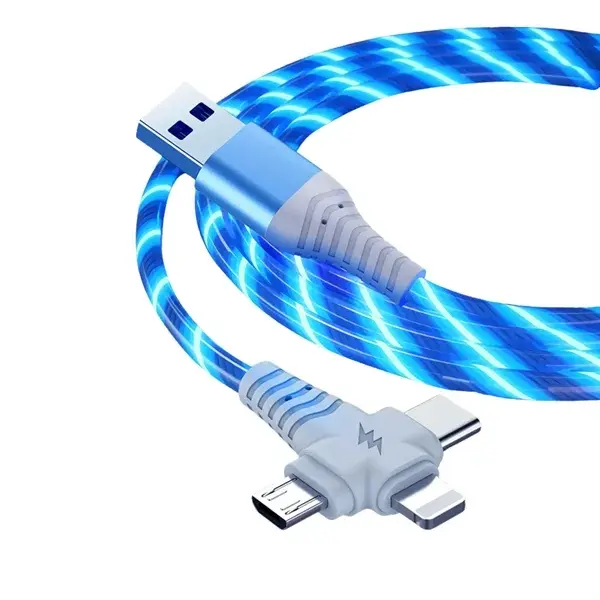 3-in-1 LED Streaming Reinforced Multi Charging Cable
