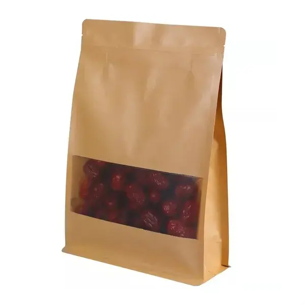Custom Printed Kraft Paper Stand-Up Food Bags with Window