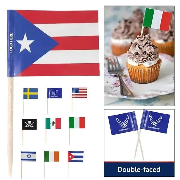 Custom Printed Paper Toothpick Flags for Food Decoration