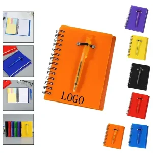 Custom Spiral Notebook with Pen and Sticky Notes Set Custom Spiral Notebook with Pen and Sticky Notes Set