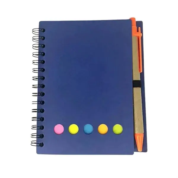 Eco-Friendly Spiral Notebook with Pen and Sticky Note Set