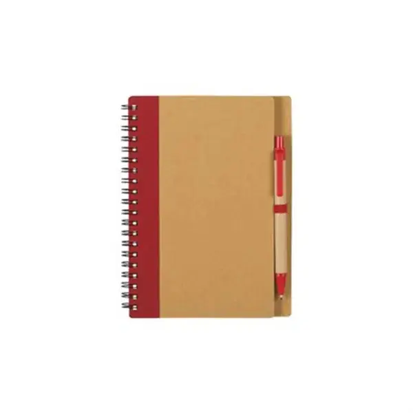 Eco-Friendly Spiral Notebook with Recycled Pen Set