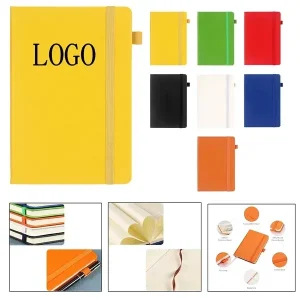 Premium A5 PU Leather Hardcover Notebook with Elastic Band (1) Premium A5 PU Leather Hardcover Notebook with Elastic Band